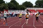 Junior girls 100 metres, 2015 English Schools Track and Field Champs., Gateshead Stadium. Photo: David T. Hewitson/Sports for All Pics